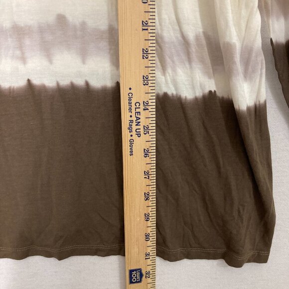 New Lisa Rinna Brown Color Block Stretch Knit Comfy 3/4 Sleeve Tunic Large Artsy - Picture 6 of 10